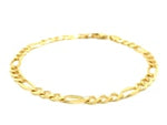 4.5mm 14k Yellow Gold Solid Figaro Bracelet