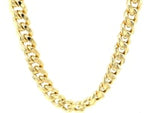 9.15mm 10k Yellow Gold Semi Solid Miami Cuban Chain