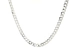 14k White Gold Solid Curb Chain (3.60 mm)