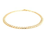 14k Two Tone Gold Pave Curb Bracelet (4.60 mm)