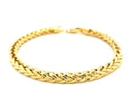 5.2mm 14k Yellow Gold Diamond Cut Round Franco Bracelet