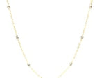 Diamond Cut Bead Links Pendant Chain in 14k Two Tone Gold (3.5mm)