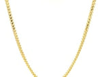 14k Yellow Solid Gold Diamond Cut Round Franco Chain (2.20 mm)