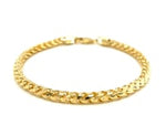 14k Yellow Gold Solid Diamond Cut Round Franco Bracelet (4.60 mm)