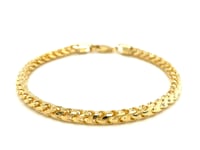 4.0mm 14k Yellow Gold Solid Diamond Cut Round Franco Bracelet