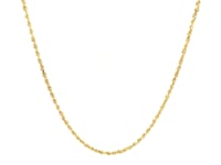 10k Yellow Gold Solid Diamond Cut Rope Chain 1.25mm