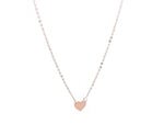 14k Rose Gold Polished Mini Heart Necklace