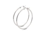 14k White Gold Polished Hoop Earrings (2x40mm)