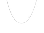 14k White Gold Diamond Cut Cable Link Chain (0.87 mm)