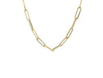 14k Yellow Gold Textured Paperclip Chain (3.5mm)