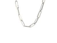 14k White Gold Bold Paperclip Chain (4.2 mm)