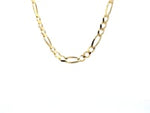 10K Yellow Gold Solid Figaro Chain (4.50 mm)