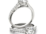 14k White Gold Graduated Single Row Diamond Engagement Ring (1 1/3 cttw)