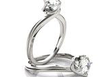 14k White Gold Bypass Style Solitaire Round Diamond Engagement Ring (1 cttw)