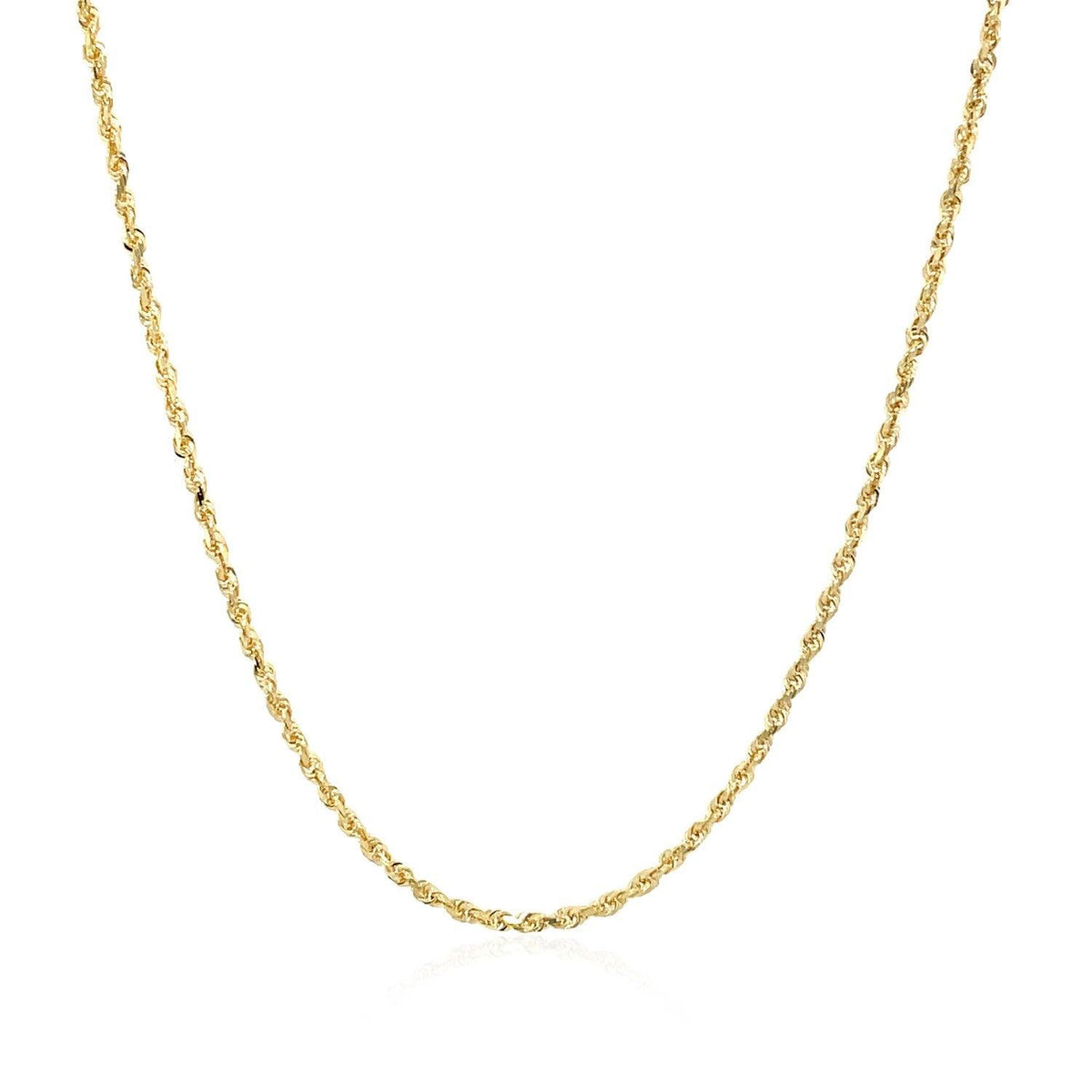 10k Yellow Gold Solid Diamond Cut Rope Chain 1.25mm - Justin Kyne Brand