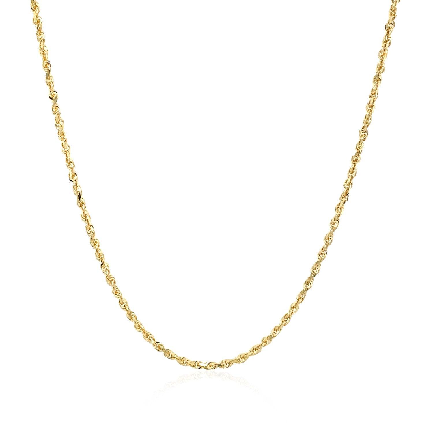 10k Yellow Gold Solid Diamond Cut Rope Chain 1.25mm - Justin Kyne Brand