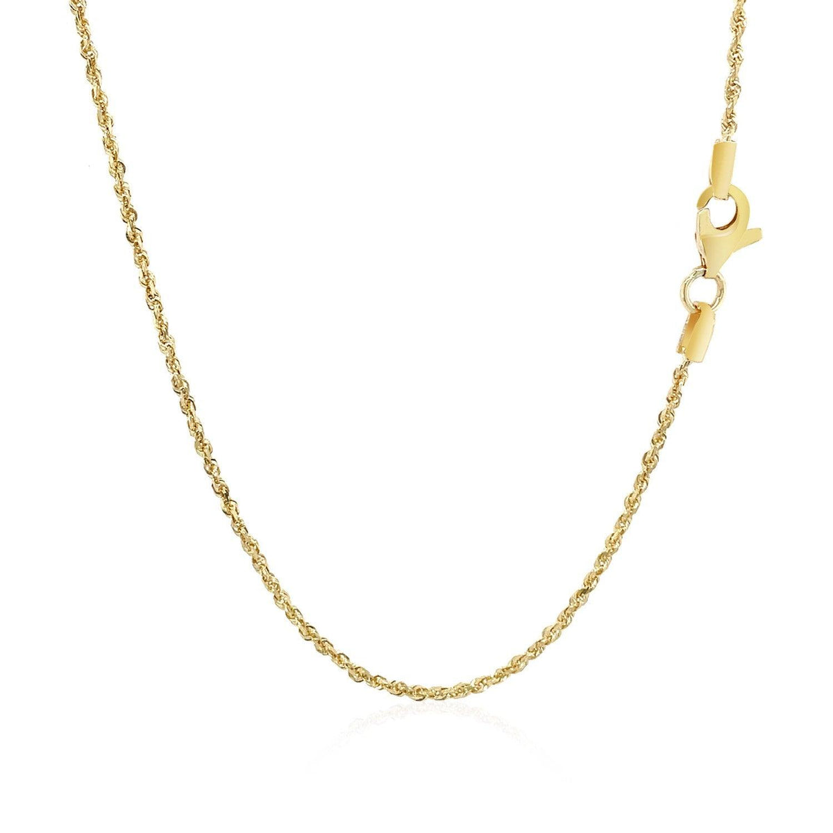 10k Yellow Gold Solid Diamond Cut Rope Chain 1.25mm - Justin Kyne Brand