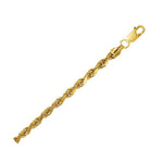 4.5mm 10K Yellow Gold Hollow Diamond Cut Rope Chain - Justin Kyne Brand