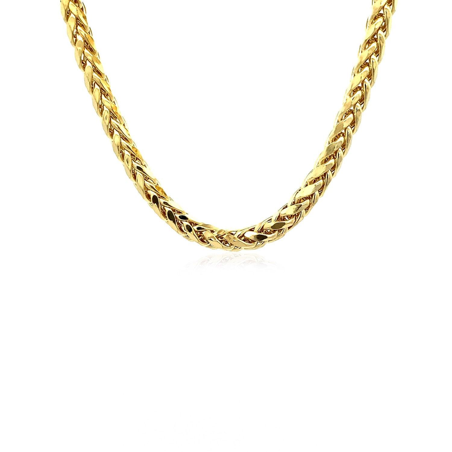 5.2mm 14k Yellow Gold Diamond Cut Round Franco Chain