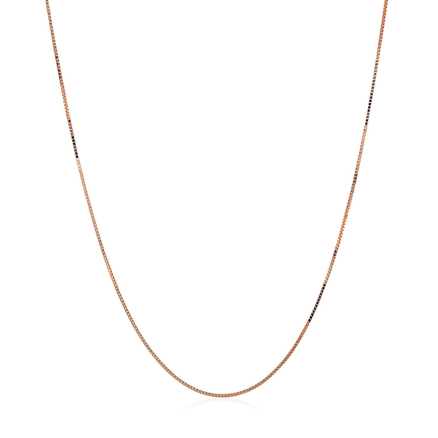 14k Rose Gold Classic Box Chain 0.45mm