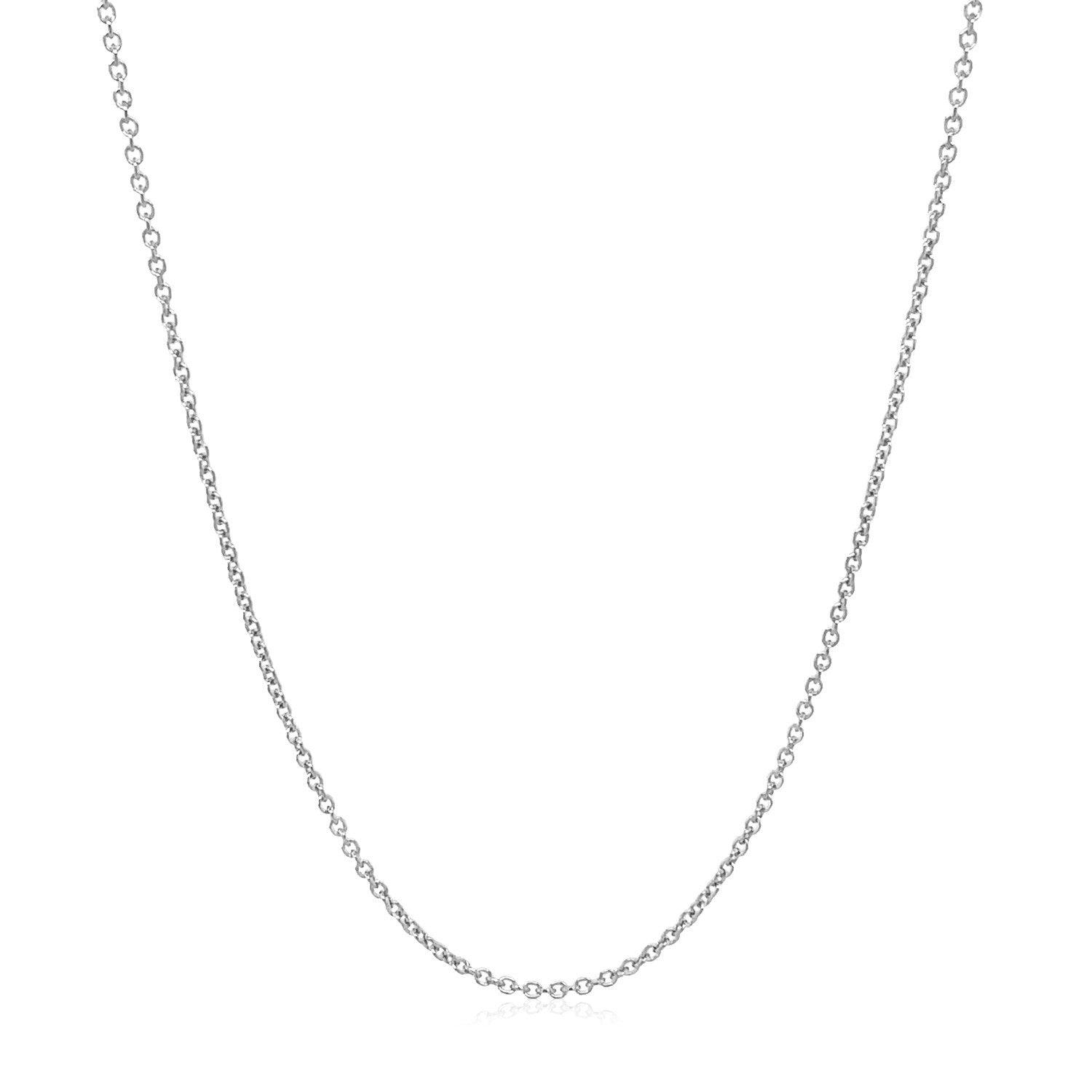 14k White Gold Round Cable Link Chain 1.2mm