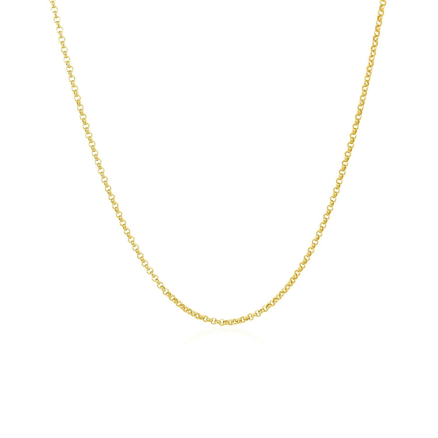 14k Yellow Gold Diamond Cut Rolo Chain 1.1mm