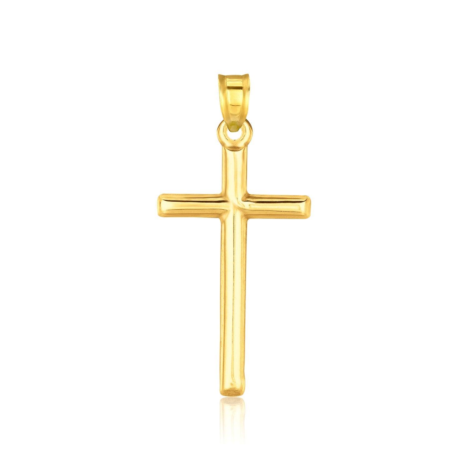 14k Yellow Gold High Polish Cross Pendant