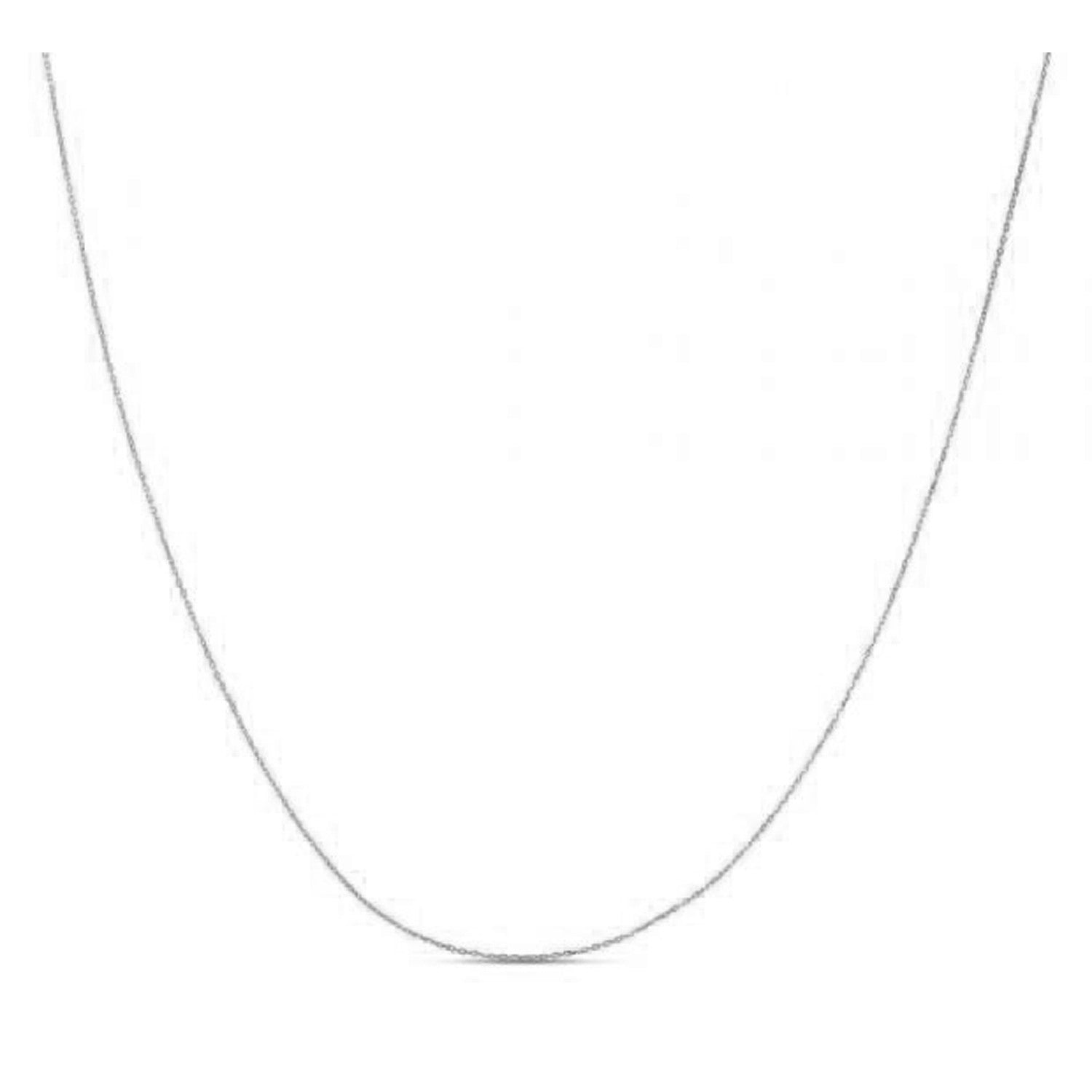 Double Extendable Diamond Cut Cable Chain in 14k White Gold (0.80mm)