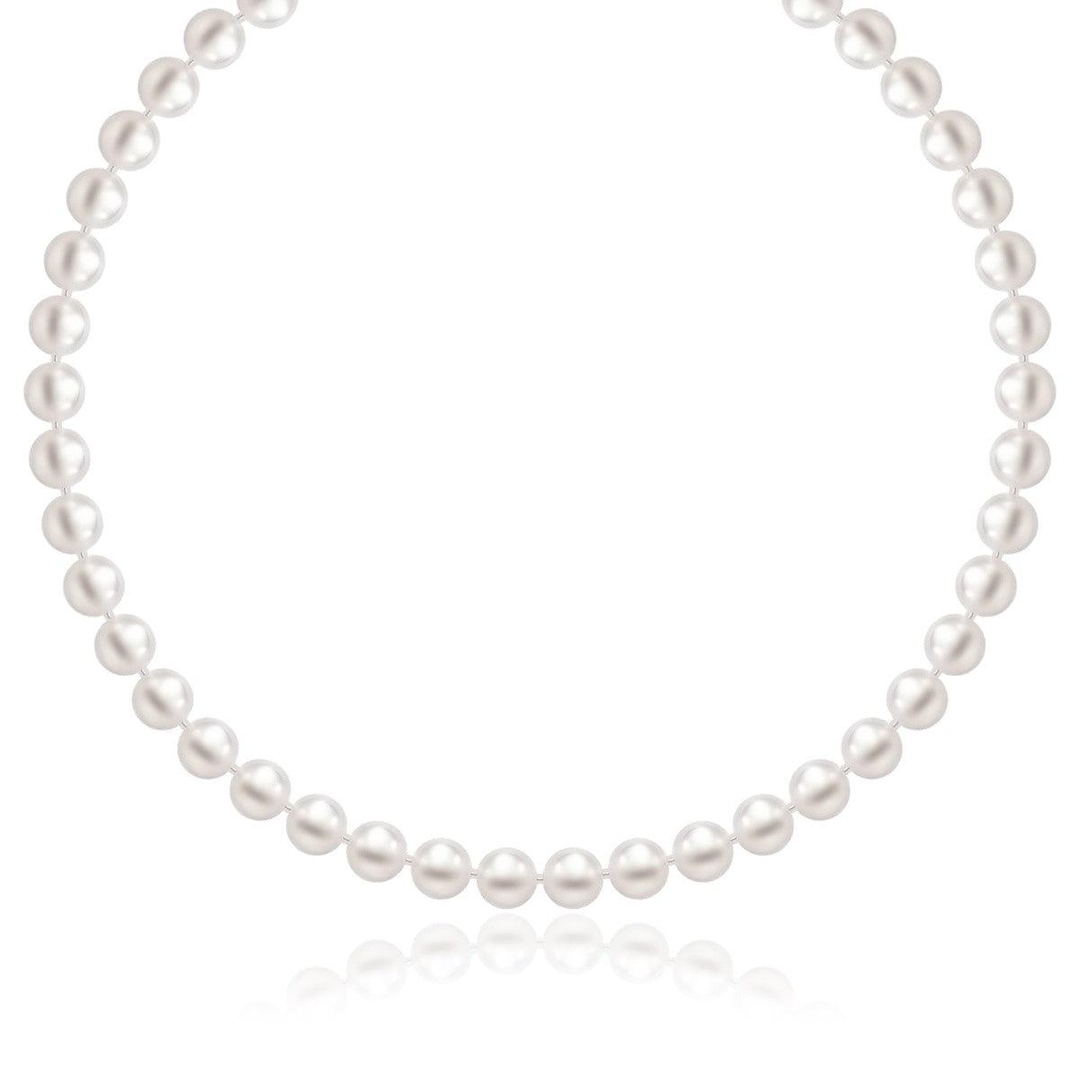 14k Yellow Gold Necklace with White Freshwater Cultured Pearls (6.0mm to 6.5mm)