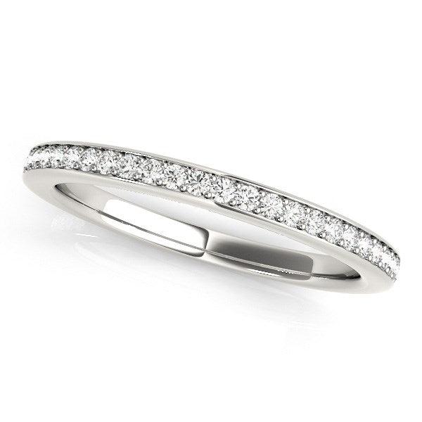 14k White Gold Simple Diamond Wedding Ring (1/4 cttw)