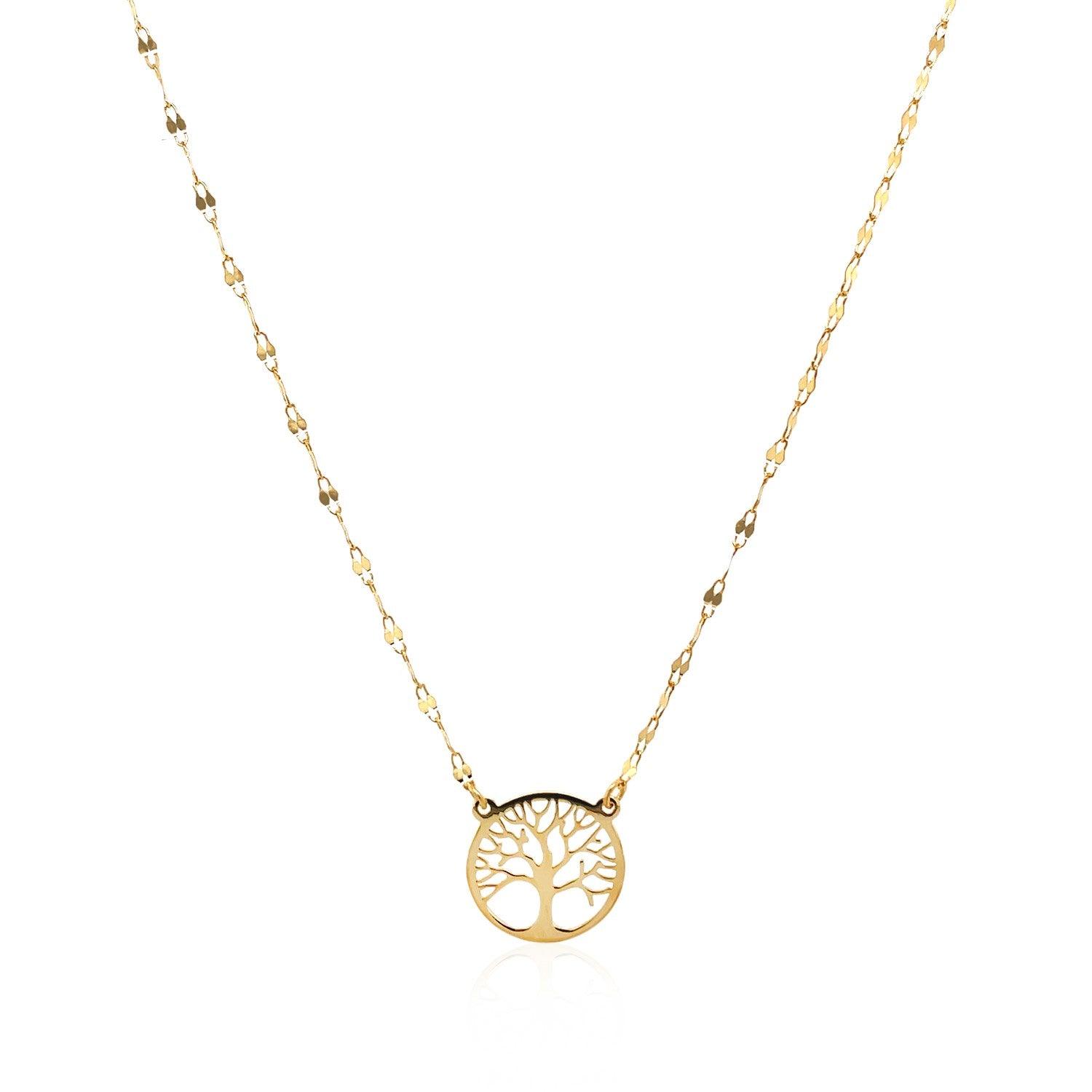 14K Yellow Gold Tree of Life Necklace