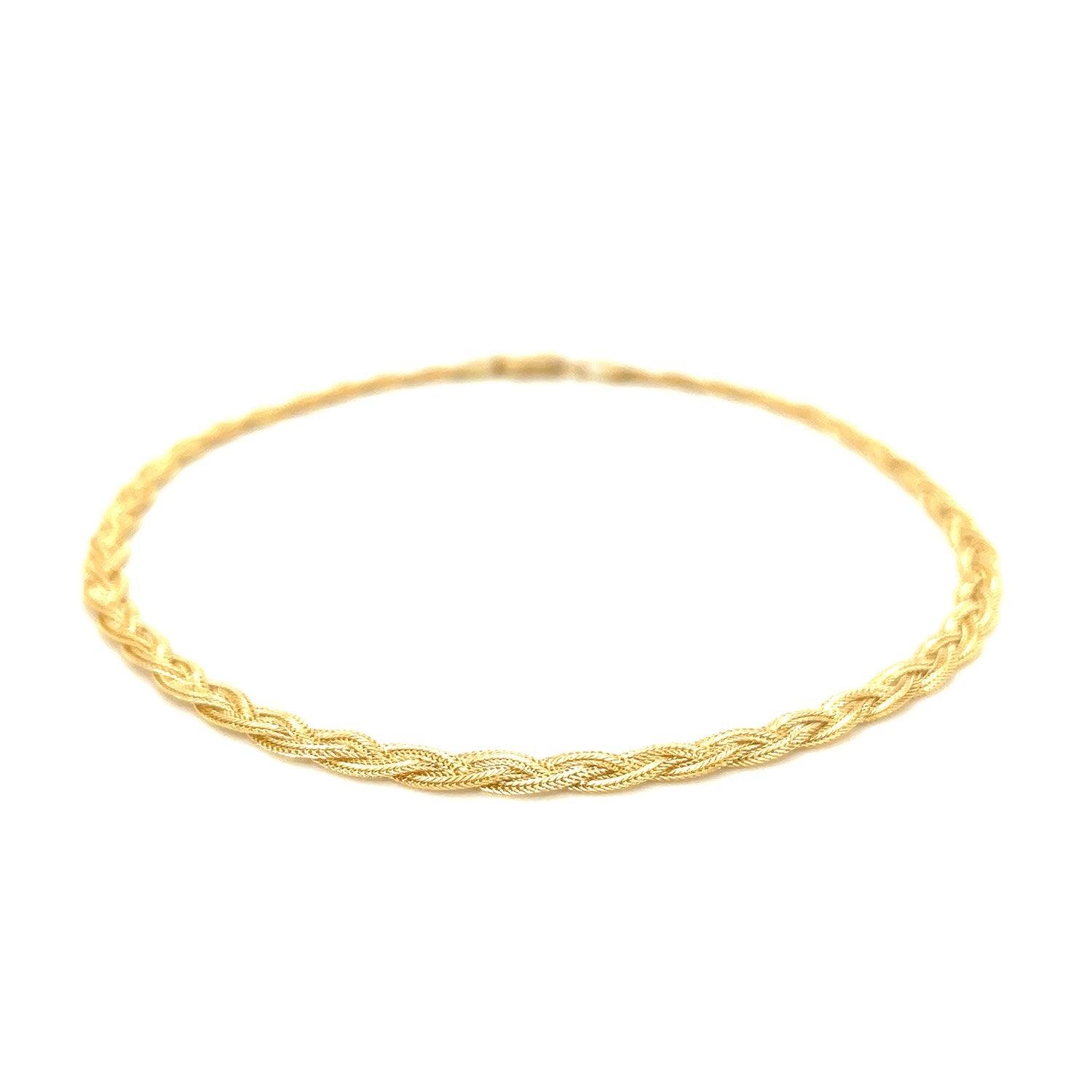 3.5mm 14k Yellow Gold Braided Bracelet