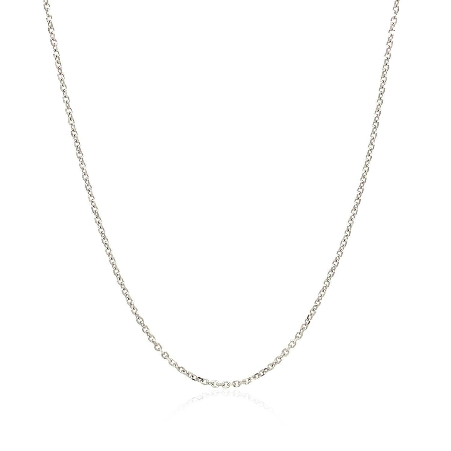 10k White Gold Cable Chain 1.1mm