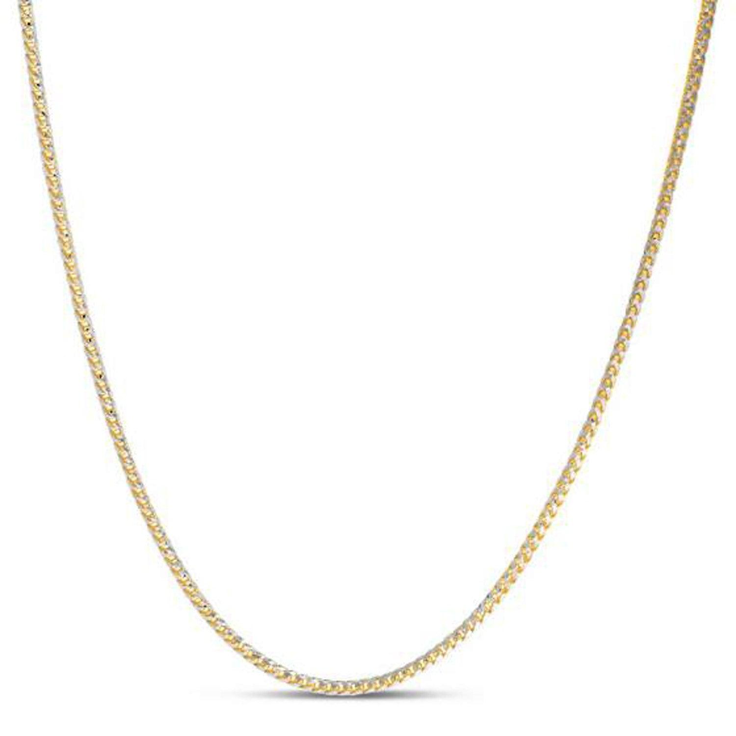 2.3mm 14k Yellow Gold Round Pave Franco Chain