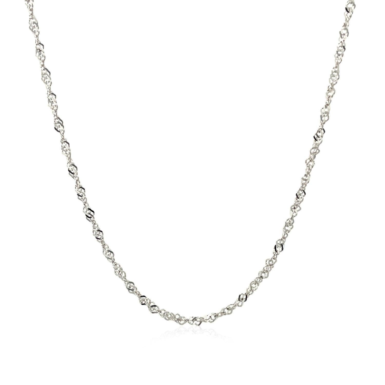 14k White Gold Singapore Chain 1.5mm