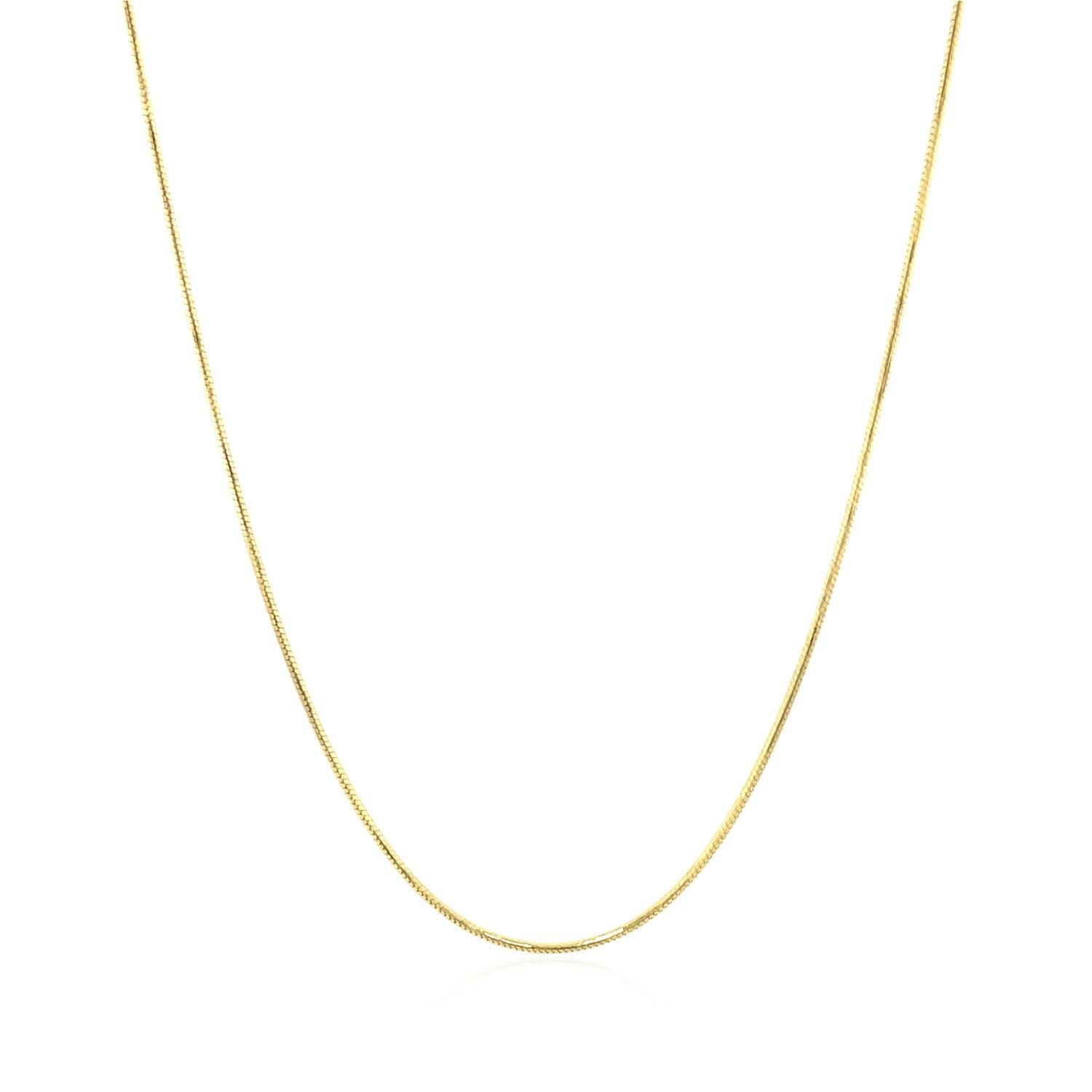 14k Yellow Gold Round Snake Chain 0.7mm