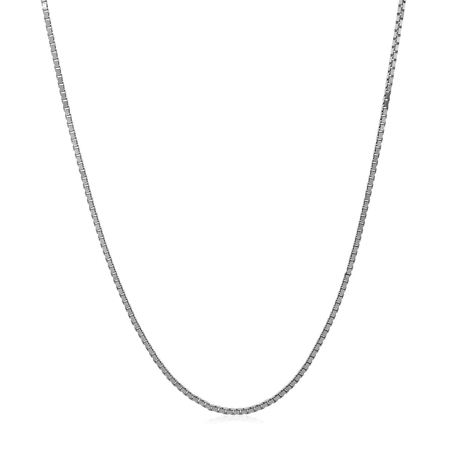 14k White Gold Adjustable Box Chain 1.1mm