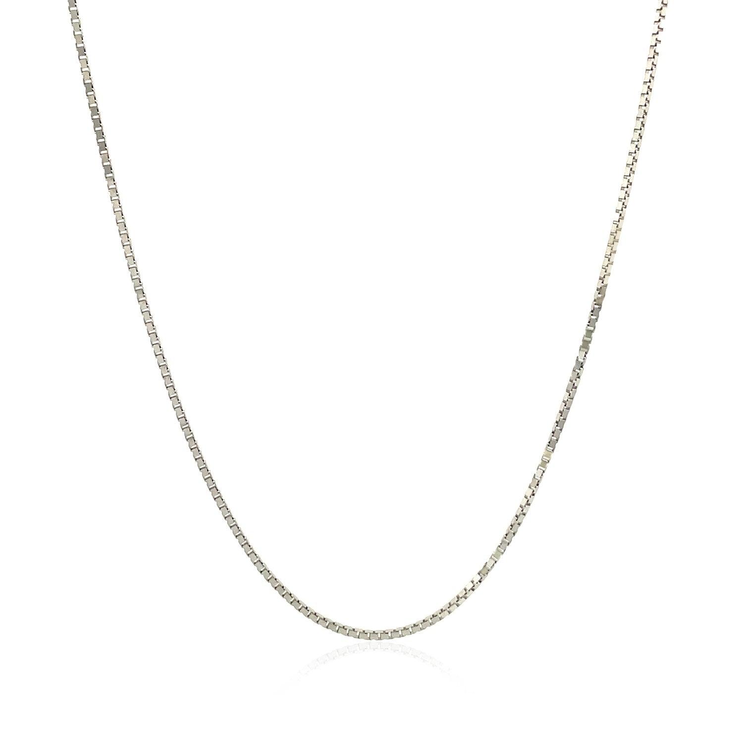 10k White Gold Classic Box Chain 0.8mm