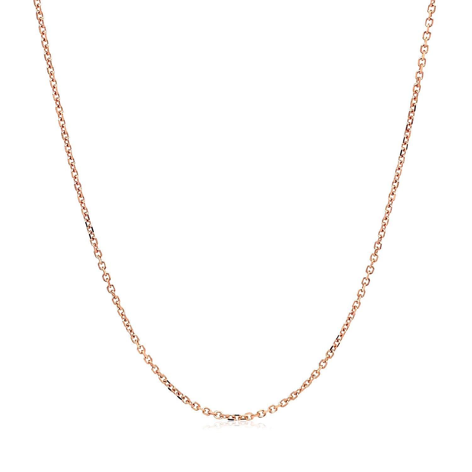 14k Rose Gold Diamond Cut Cable Link Chain 1.1mm