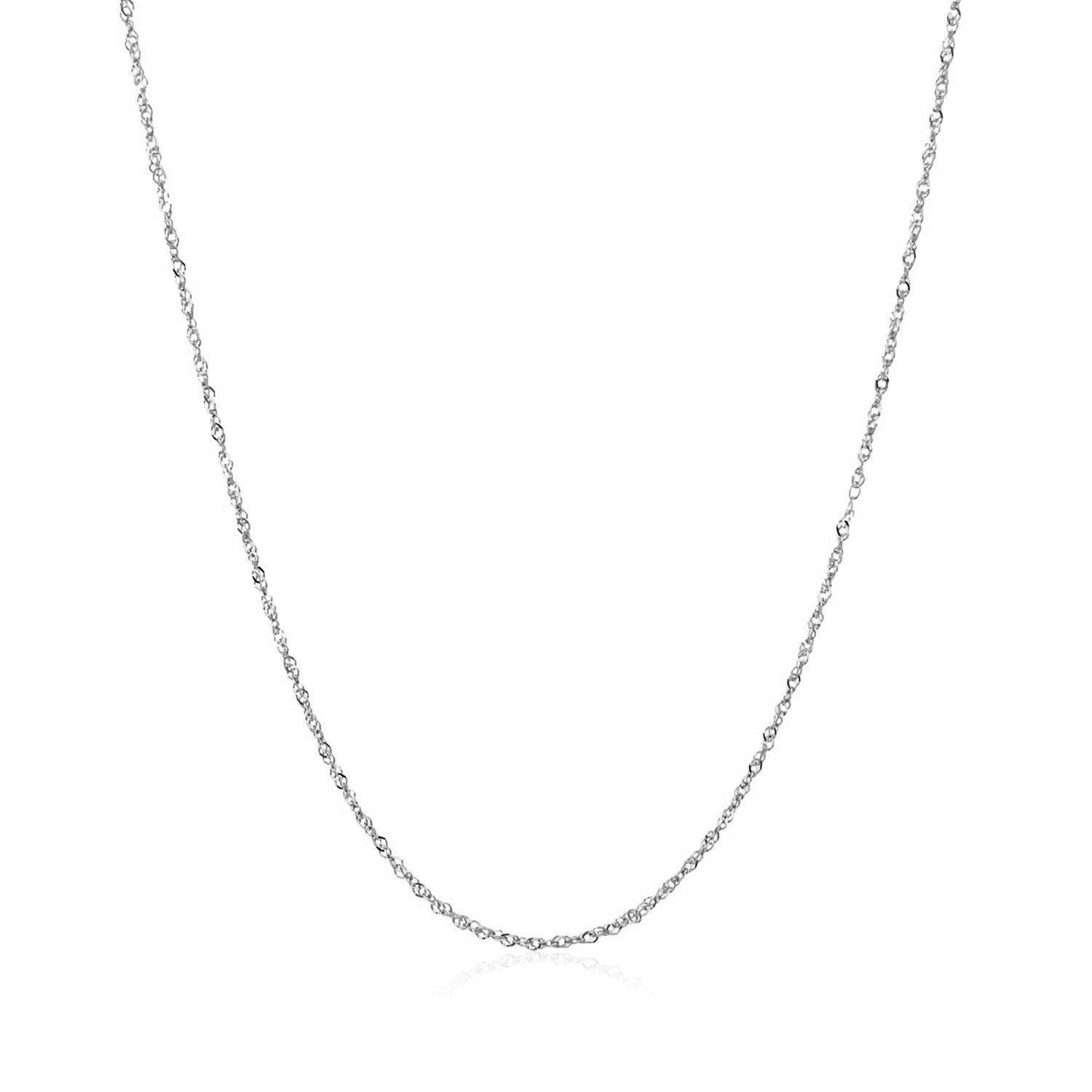 14k White Gold Singapore Chain 0.8mm