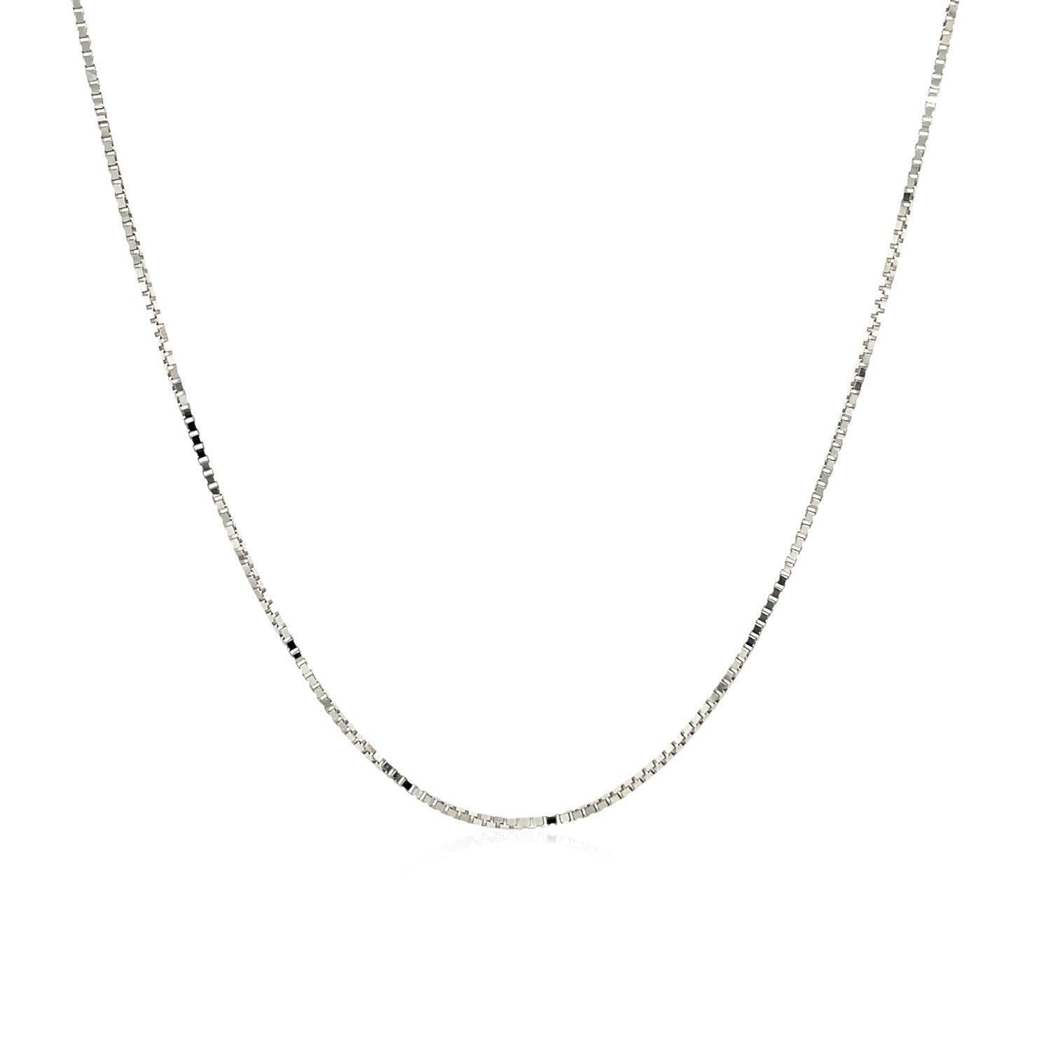 14k White Gold Adjustable Box Chain 0.7mm