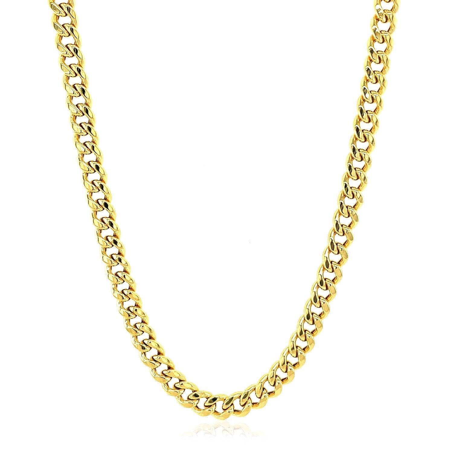 4.5mm 10k Yellow Gold Semi Solid Miami Cuban Chain