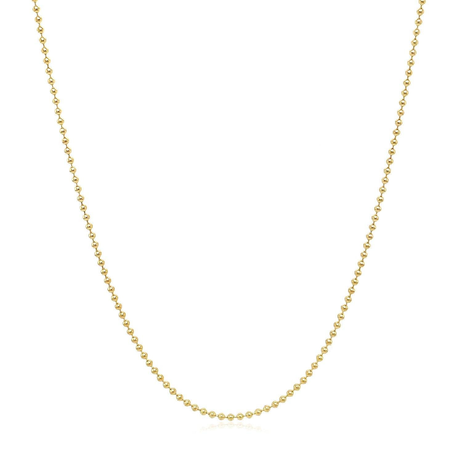 14k Yellow Gold Bead Chain 1.0mm