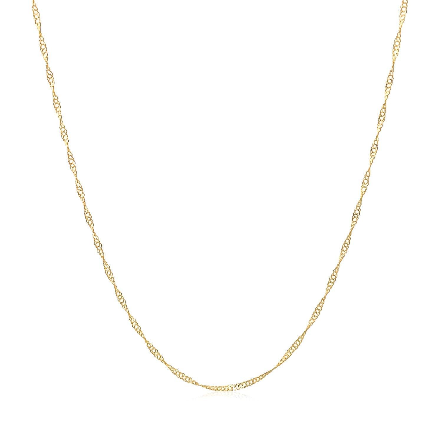 14k Yellow Gold Singapore Chain 0.6mm