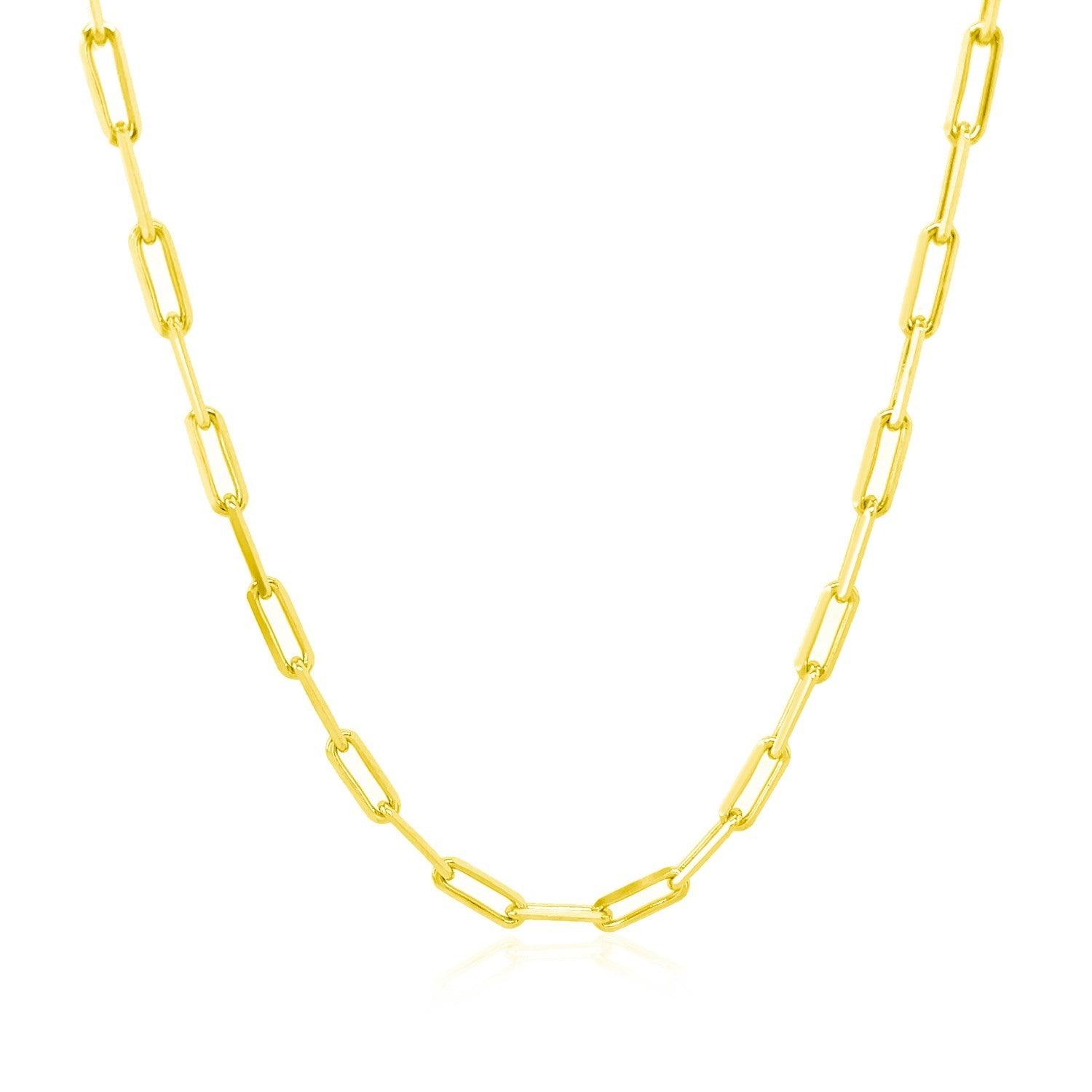 18K Yellow Gold Paperclip Chain (2.5mm)