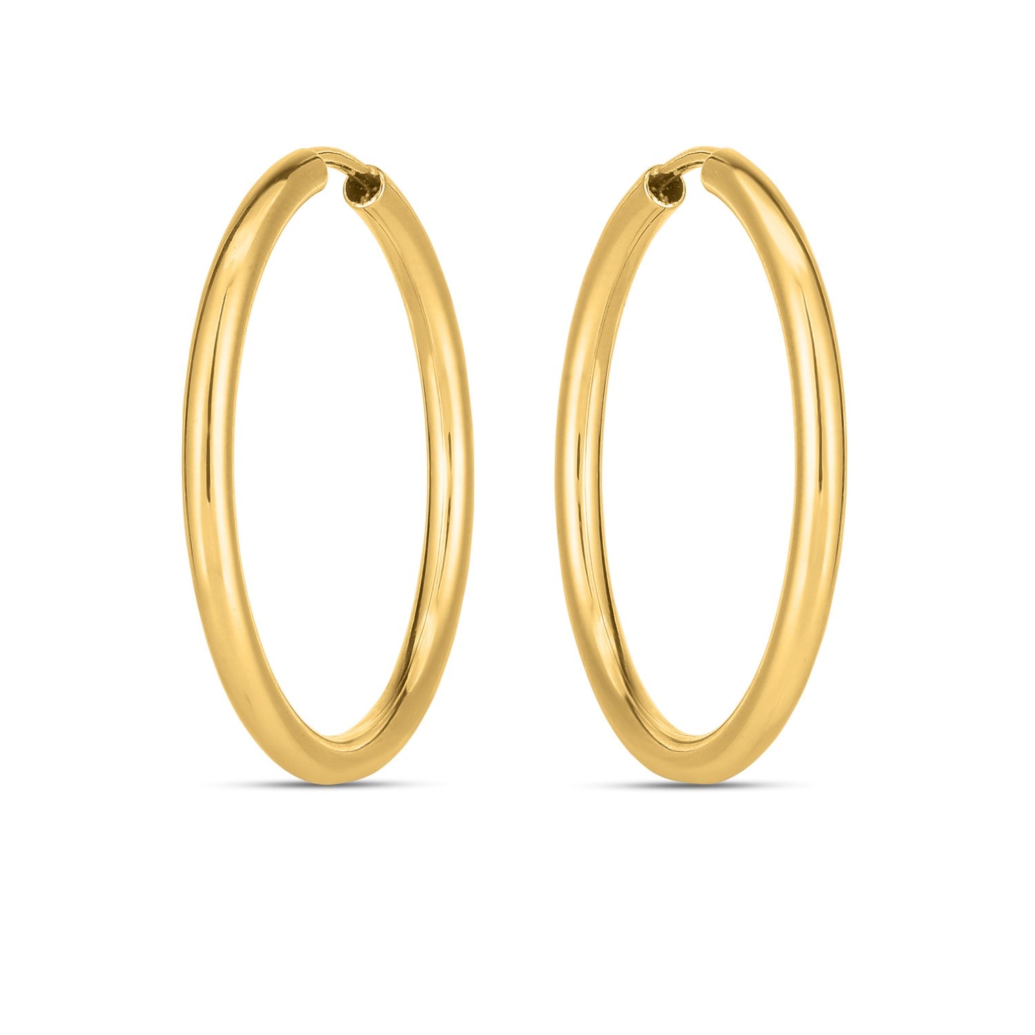 14k Yellow Gold Endless Round Hoop Earrings