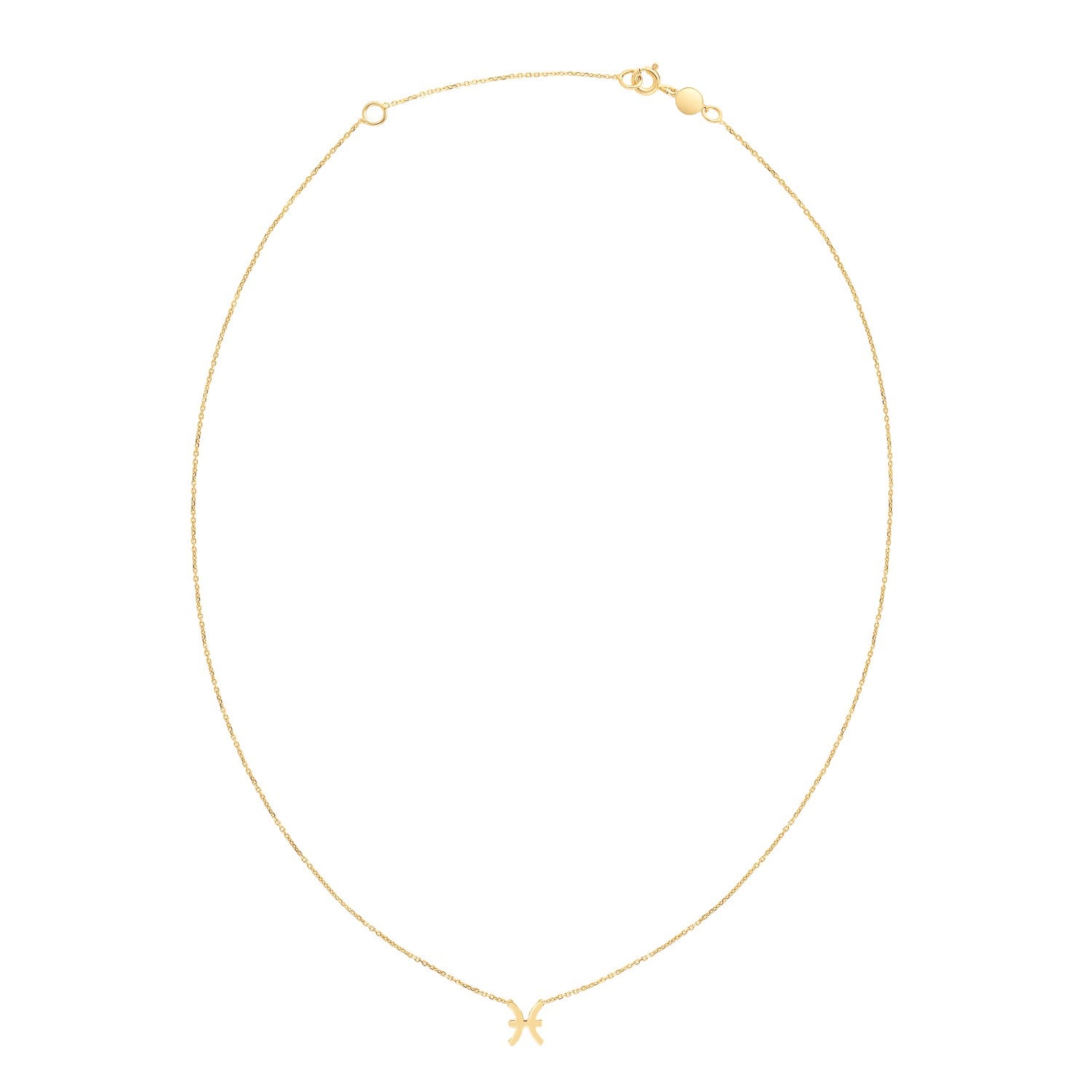 14K Yellow Gold Pisces Necklace