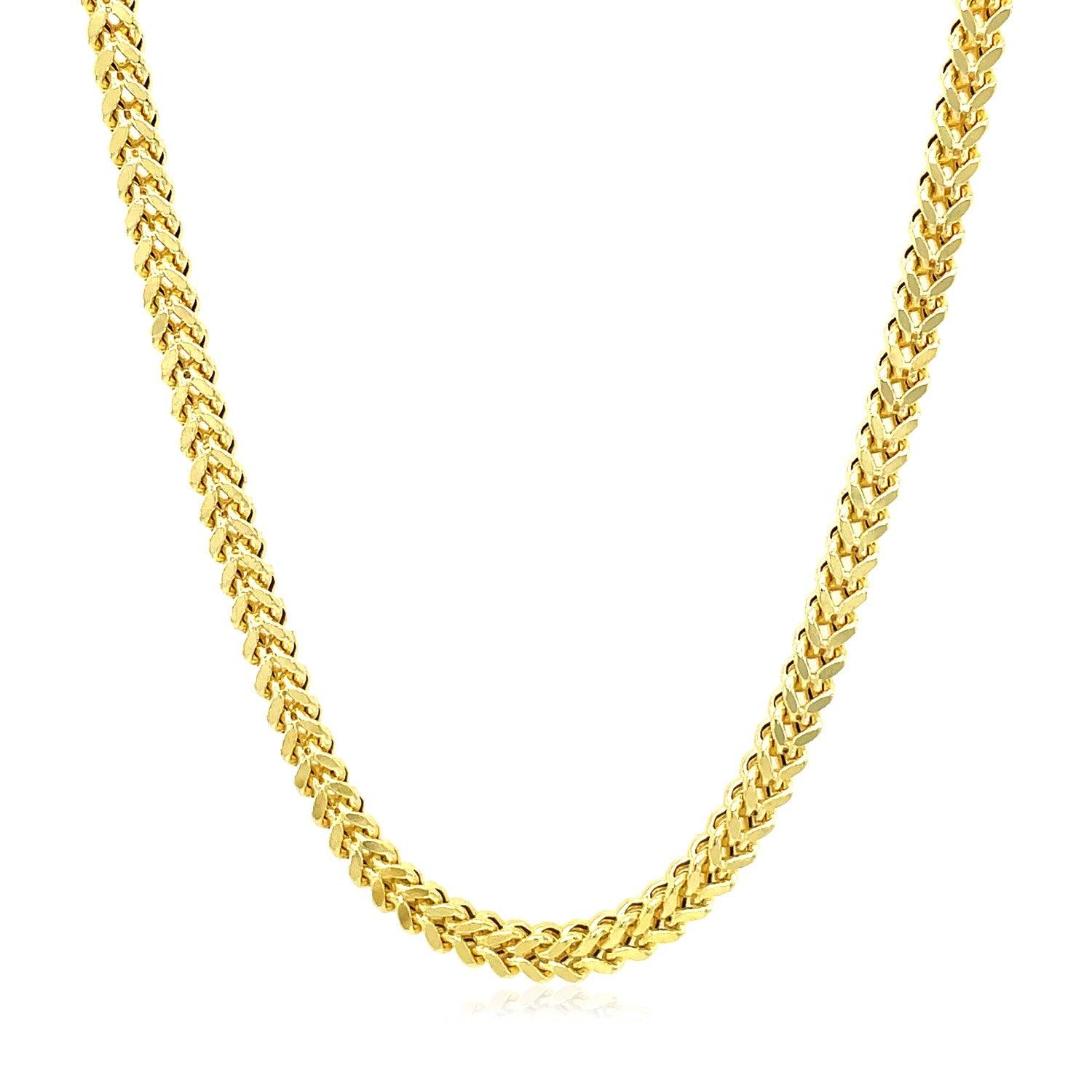 3.2mm 14k Yellow Gold Square Franco Chain