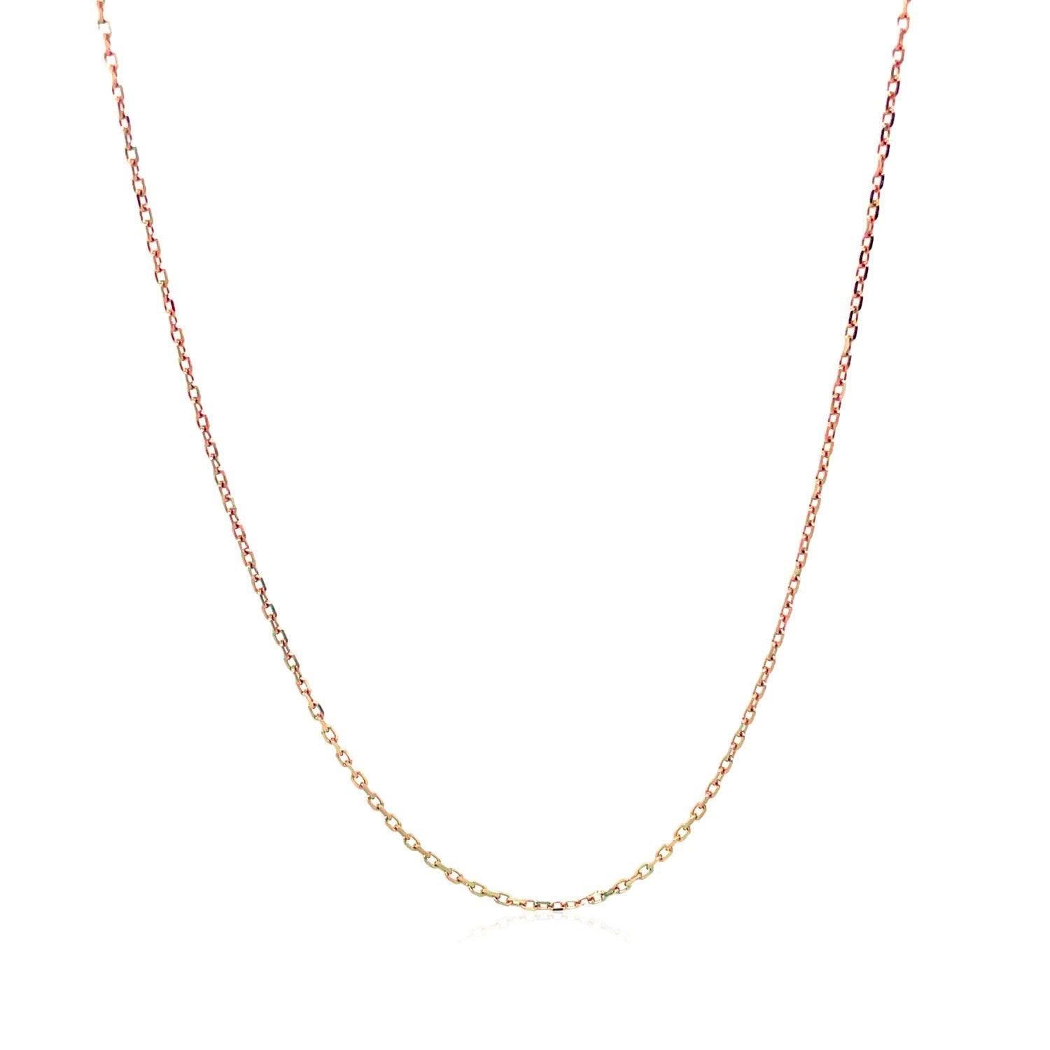 18k Rose Gold Diamond Cut Cable Link Chain 0.8mm