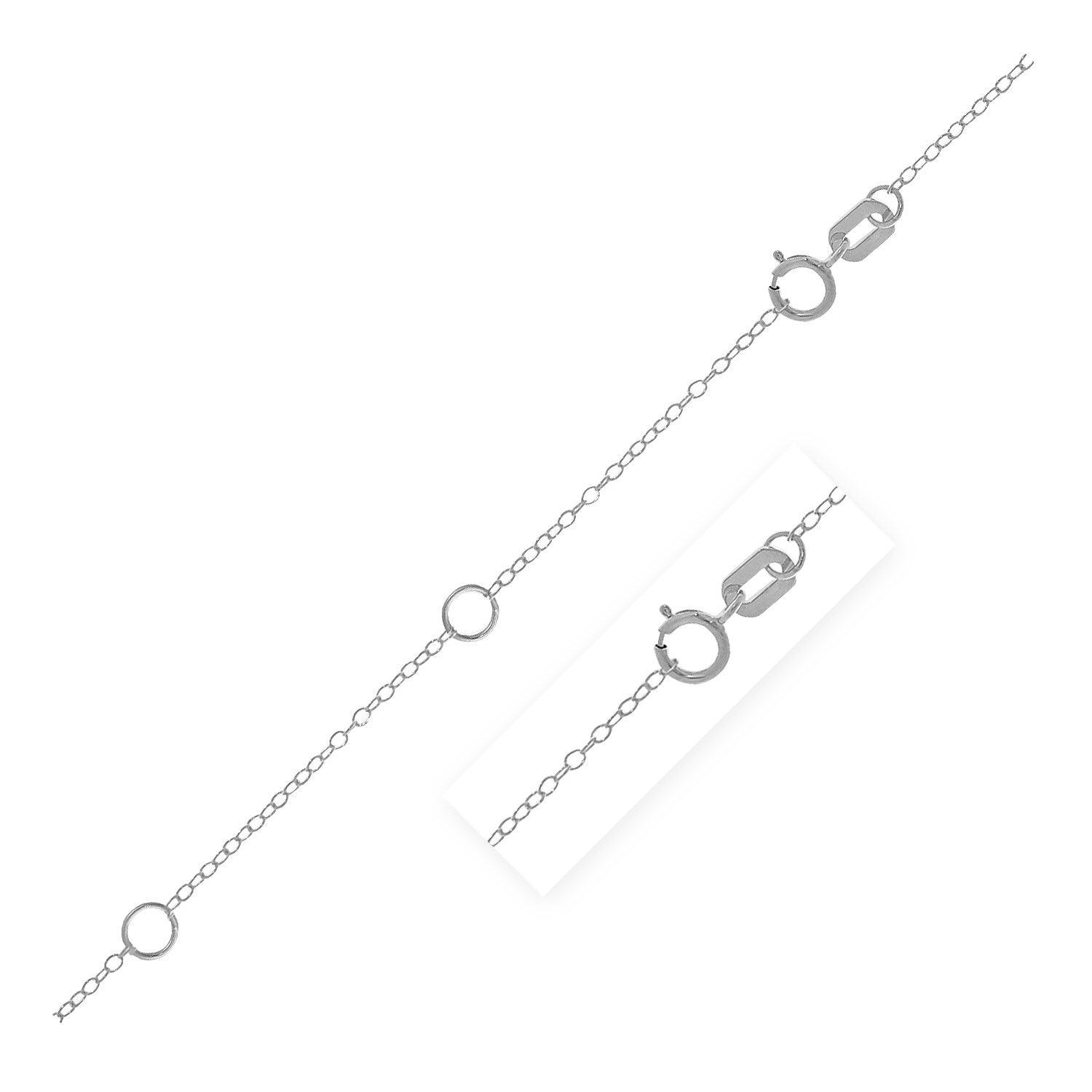 Double Extendable Piatto Chain in 14k White Gold (1.2mm)